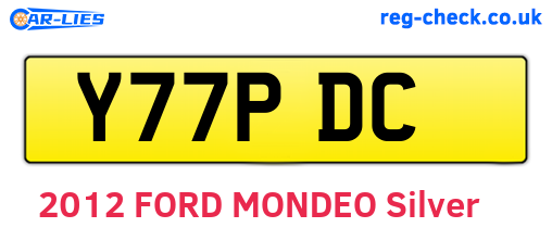 Y77PDC are the vehicle registration plates.
