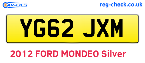 YG62JXM are the vehicle registration plates.