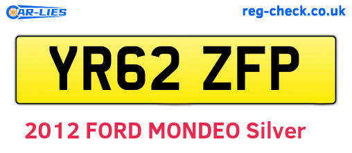 YR62ZFP are the vehicle registration plates.