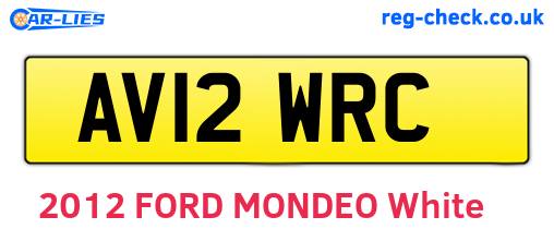 AV12WRC are the vehicle registration plates.