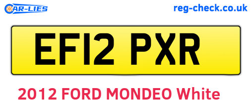 EF12PXR are the vehicle registration plates.