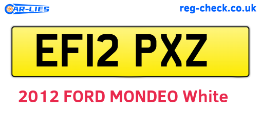 EF12PXZ are the vehicle registration plates.