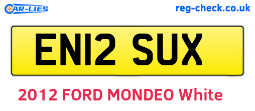 EN12SUX are the vehicle registration plates.