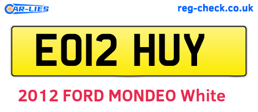 EO12HUY are the vehicle registration plates.