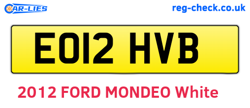 EO12HVB are the vehicle registration plates.