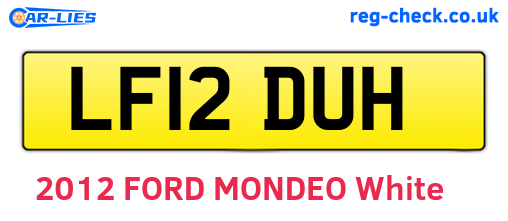 LF12DUH are the vehicle registration plates.