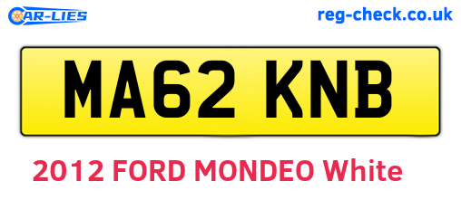MA62KNB are the vehicle registration plates.