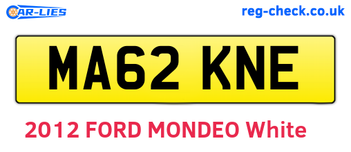 MA62KNE are the vehicle registration plates.