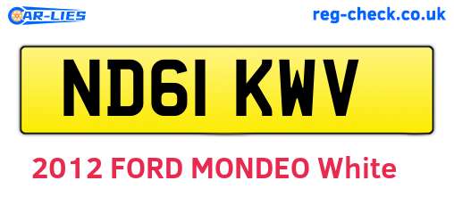 ND61KWV are the vehicle registration plates.