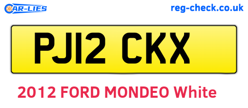 PJ12CKX are the vehicle registration plates.