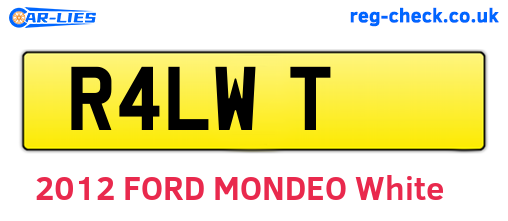 R4LWT are the vehicle registration plates.