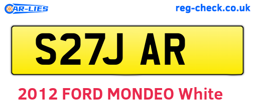 S27JAR are the vehicle registration plates.