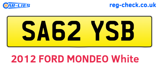 SA62YSB are the vehicle registration plates.