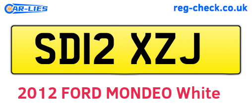SD12XZJ are the vehicle registration plates.