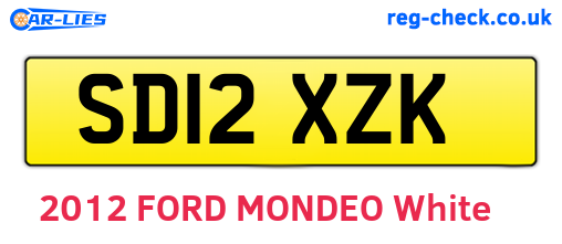 SD12XZK are the vehicle registration plates.