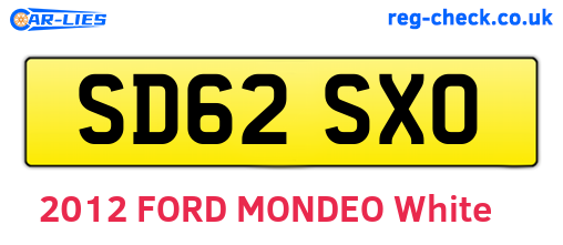 SD62SXO are the vehicle registration plates.