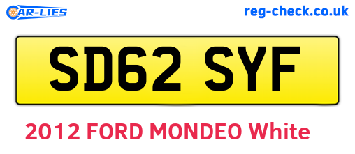 SD62SYF are the vehicle registration plates.