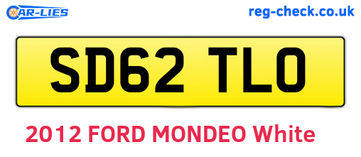 SD62TLO are the vehicle registration plates.