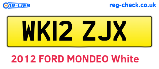 WK12ZJX are the vehicle registration plates.