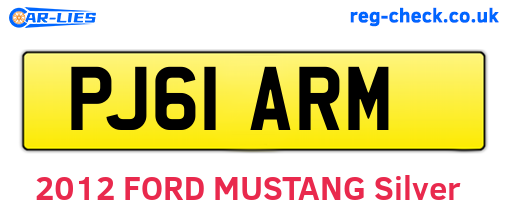 PJ61ARM are the vehicle registration plates.