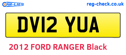 DV12YUA are the vehicle registration plates.