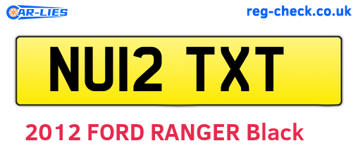 NU12TXT are the vehicle registration plates.
