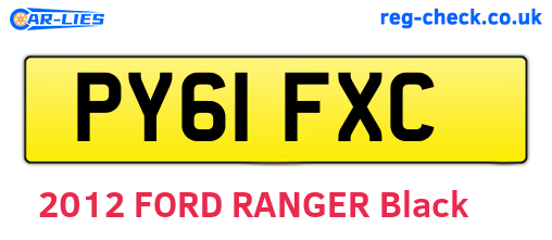PY61FXC are the vehicle registration plates.