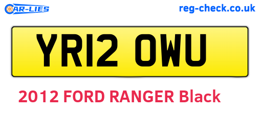 YR12OWU are the vehicle registration plates.