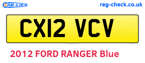 CX12VCV are the vehicle registration plates.