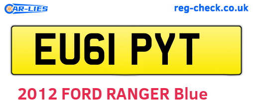 EU61PYT are the vehicle registration plates.