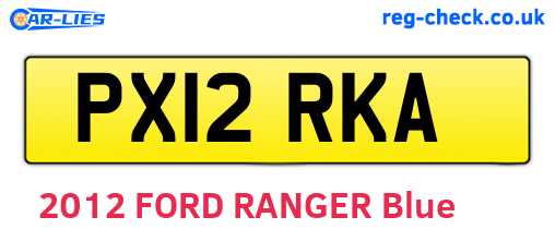 PX12RKA are the vehicle registration plates.