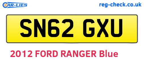 SN62GXU are the vehicle registration plates.