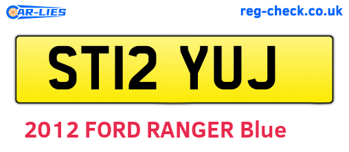 ST12YUJ are the vehicle registration plates.