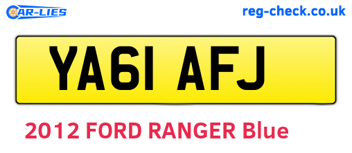 YA61AFJ are the vehicle registration plates.