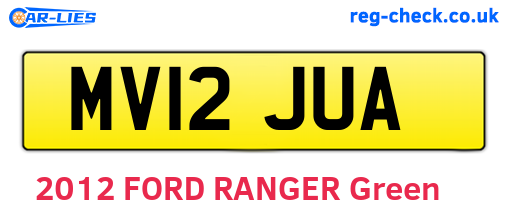 MV12JUA are the vehicle registration plates.