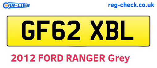 GF62XBL are the vehicle registration plates.