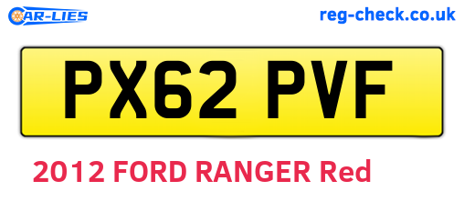 PX62PVF are the vehicle registration plates.