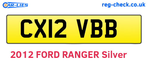 CX12VBB are the vehicle registration plates.