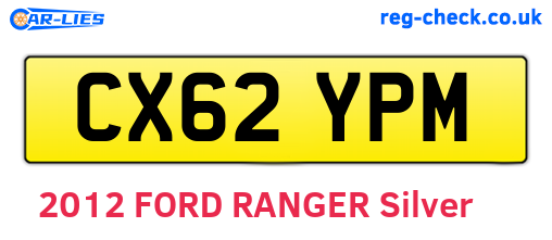 CX62YPM are the vehicle registration plates.