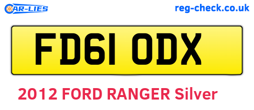 FD61ODX are the vehicle registration plates.