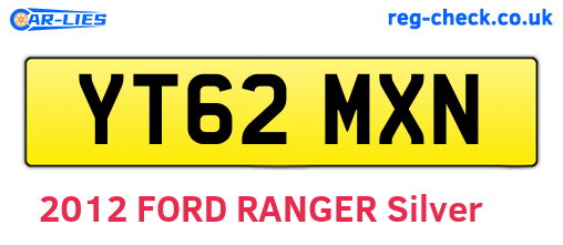 YT62MXN are the vehicle registration plates.