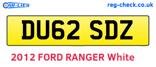 DU62SDZ are the vehicle registration plates.