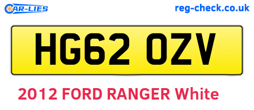 HG62OZV are the vehicle registration plates.