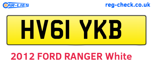 HV61YKB are the vehicle registration plates.