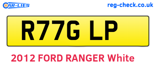 R77GLP are the vehicle registration plates.