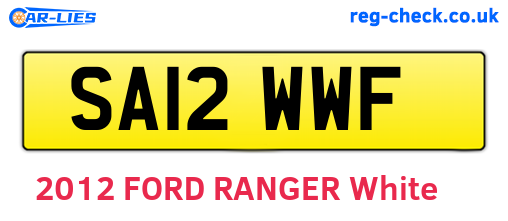 SA12WWF are the vehicle registration plates.