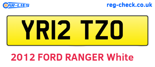 YR12TZO are the vehicle registration plates.