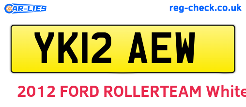 YK12AEW are the vehicle registration plates.
