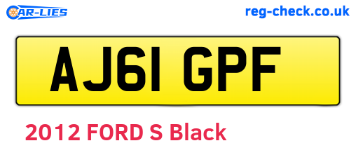 AJ61GPF are the vehicle registration plates.