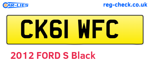CK61WFC are the vehicle registration plates.